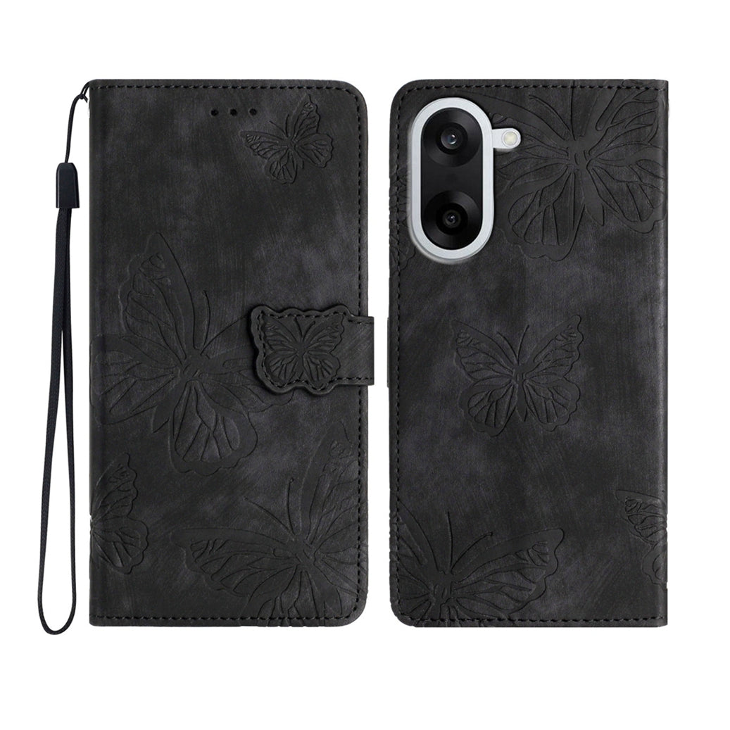For OnePlus Nord CE5 5G Case Butterfly Design Flip Wallet Leather Phone Cover Skin-Touch