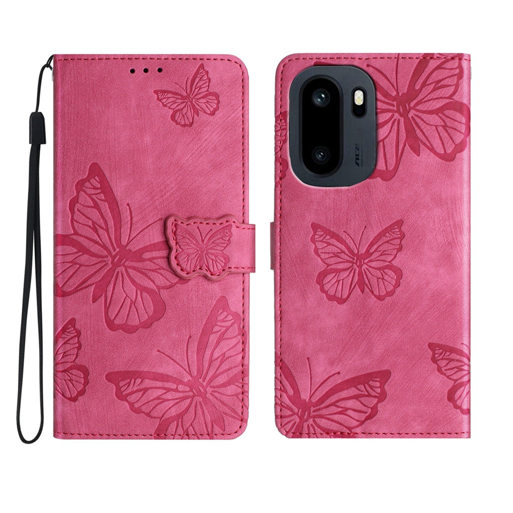 OnePlus 15R 5G / Ace 6T 5G / Ace 6 5G-skal med fjärilsdesign, fällbart läderfodral med beröringsskydd