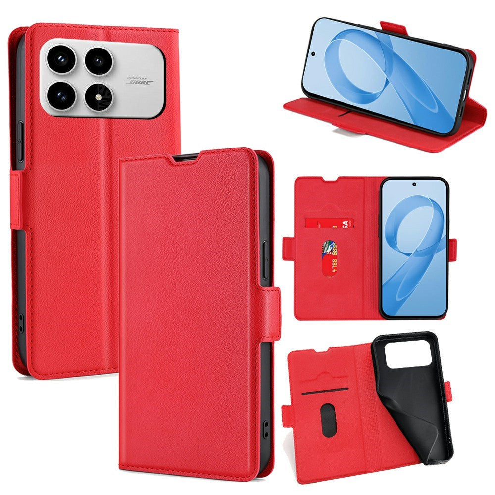 Xiaomi Poco F8 Pro 5G / Redmi K90 5G-skal med korthållare i PU-läder, mobilfodral