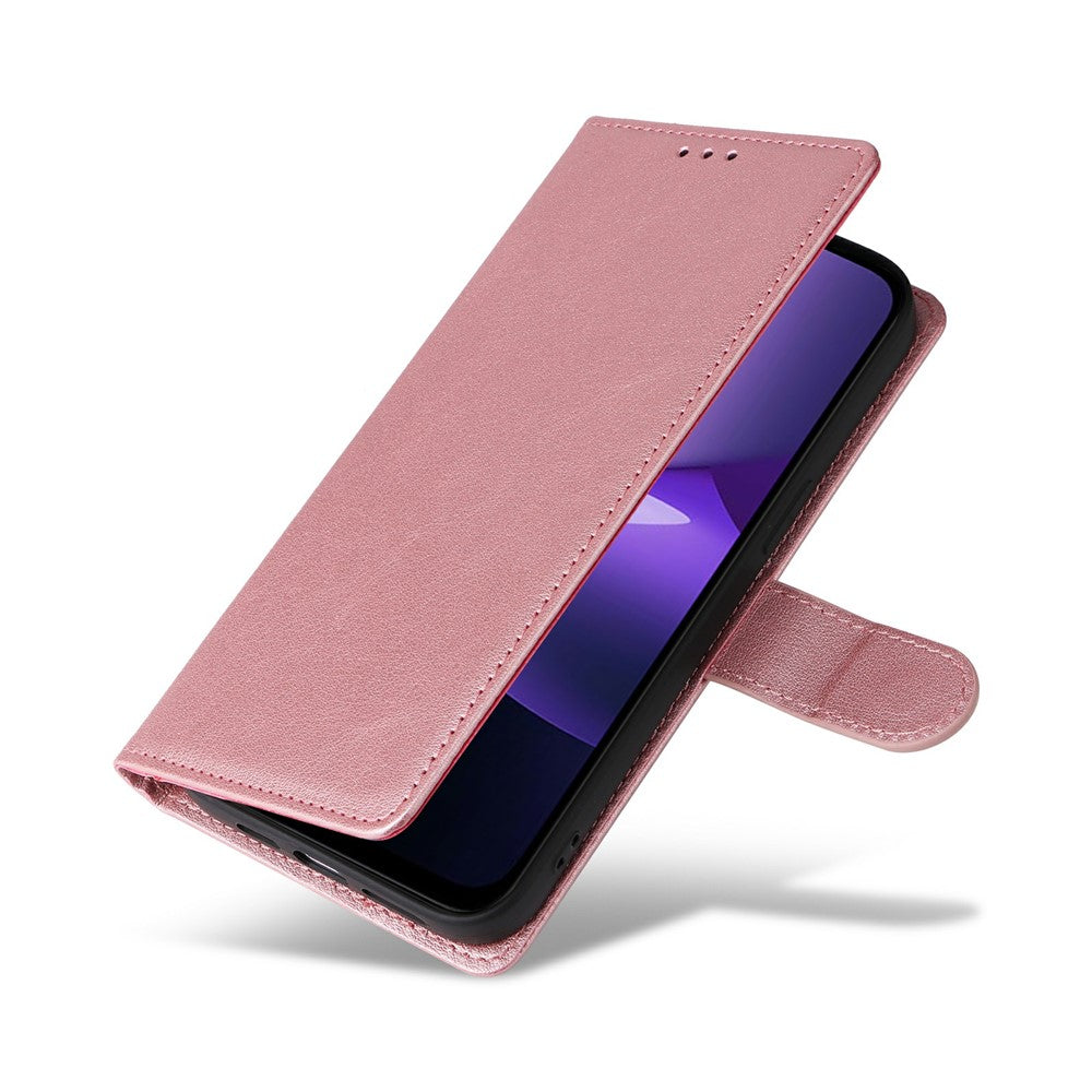 Plånboksfodral med stativ till Xiaomi Redmi 15C 4G (Global) (171mm) / Redmi 15C 5G (Global) (171mm) / Poco C85 4G (171mm) / Redmi 15R 5G, PU-läderfodral med handledsrem