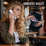 JEEHOOD För Samsung Galaxy A52 5G / Galaxy A52s 5G / Galaxy A52 4G Magnetiskt Skal J10 Läder Baksida mobilskal med Avtagbar Korthållare Stöd