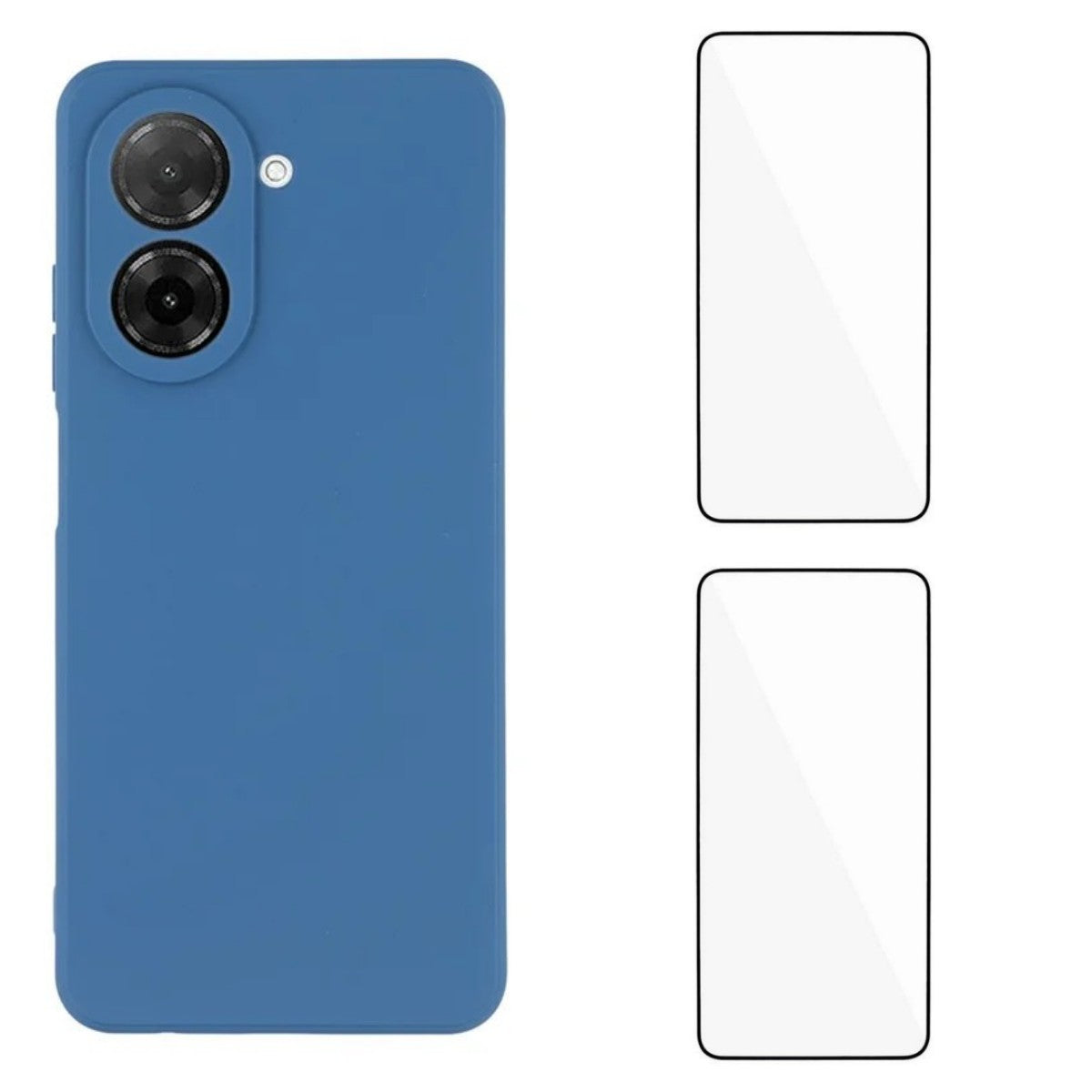 WANLONFENG För Xiaomi Redmi A5 NFC (EU) (173,45 mm) Skal ZB1-serien Precisa utskärningar Raka kanter TPU-mobilskal med 2 st. härdat glasfilm
