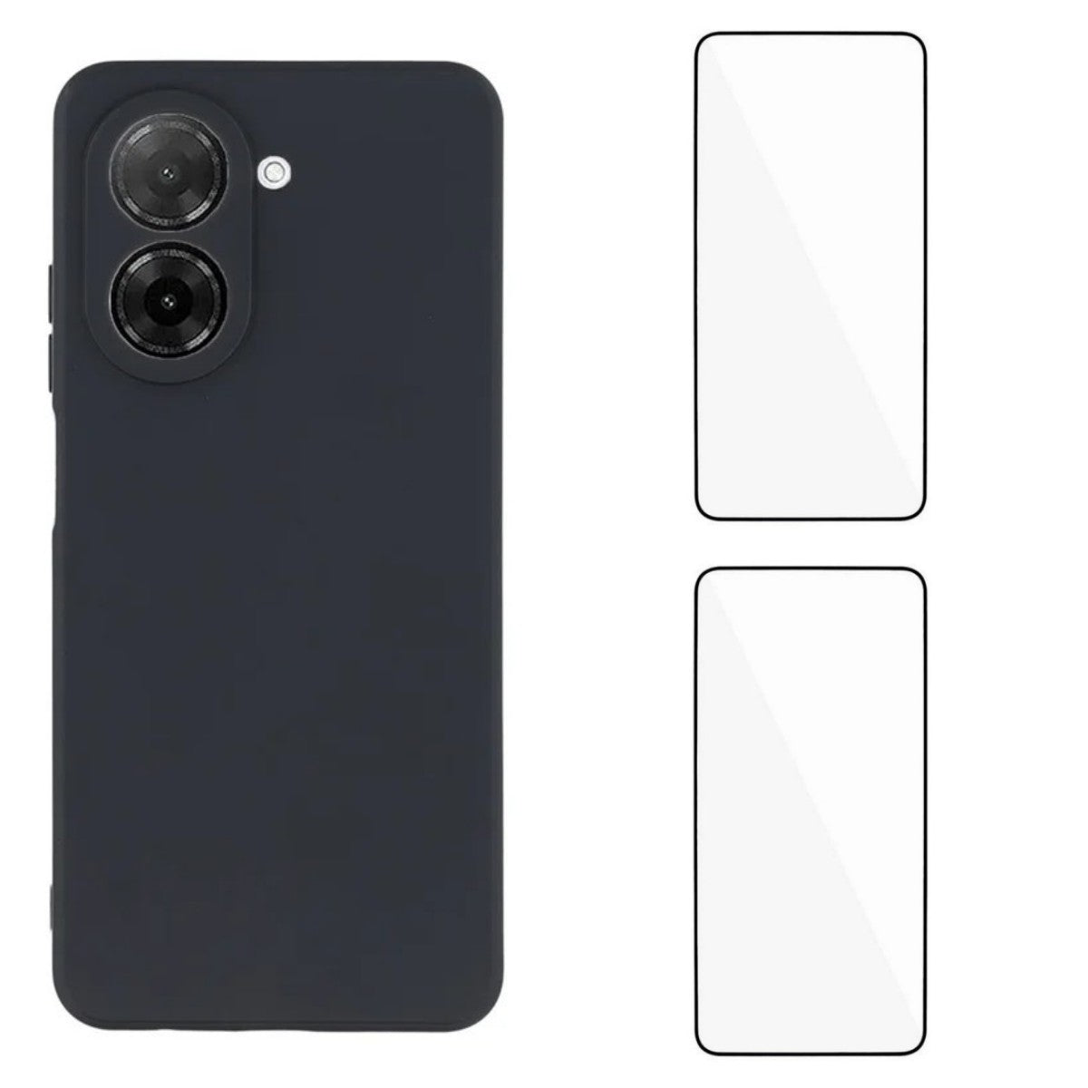 WANLONFENG För Xiaomi Redmi A5 NFC (EU) (173,45 mm) Skal ZB1-serien Precisa utskärningar Raka kanter TPU-mobilskal med 2 st. härdat glasfilm