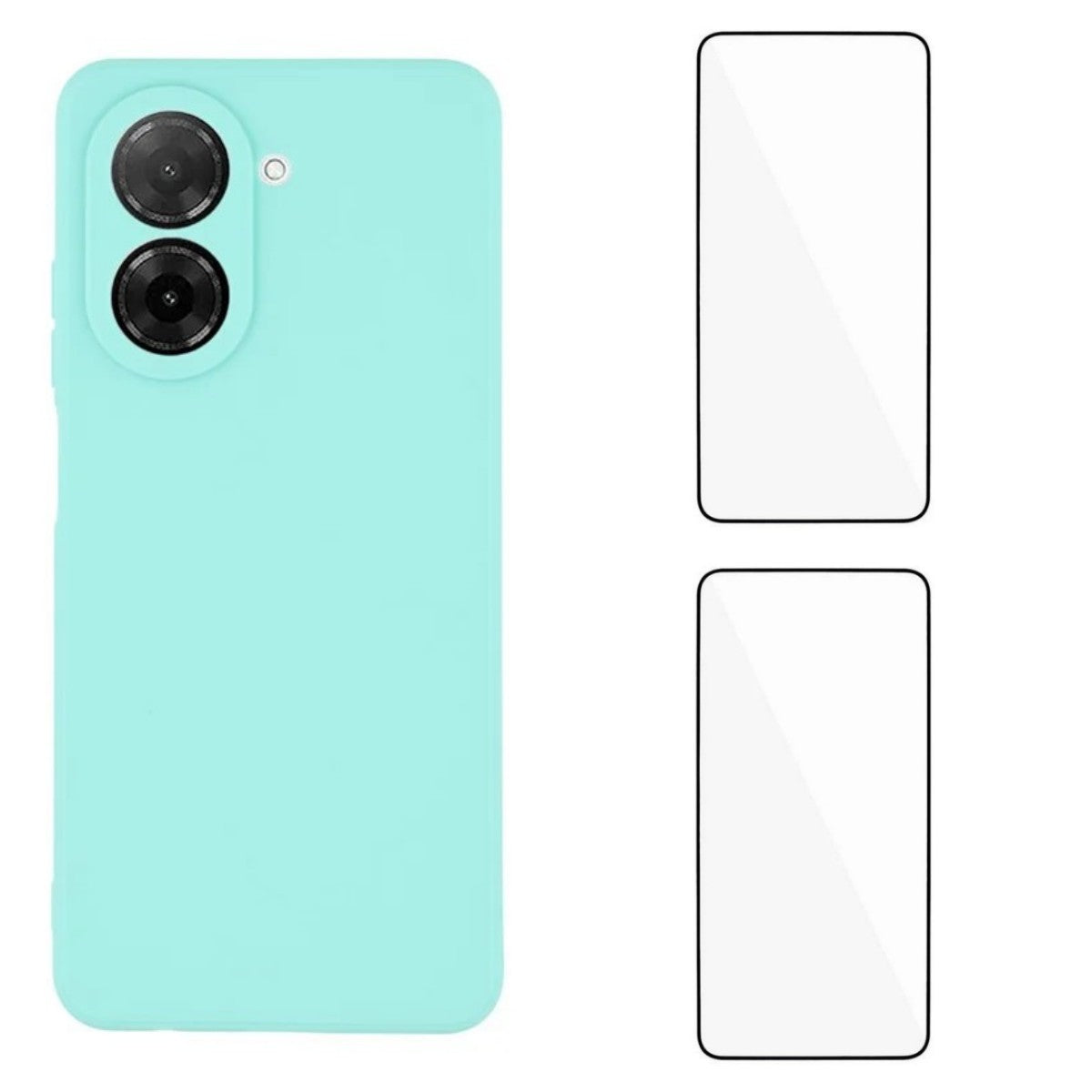WANLONFENG För Xiaomi Redmi A5 NFC (EU) (173,45 mm) Skal ZB1-serien Precisa utskärningar Raka kanter TPU-mobilskal med 2 st. härdat glasfilm