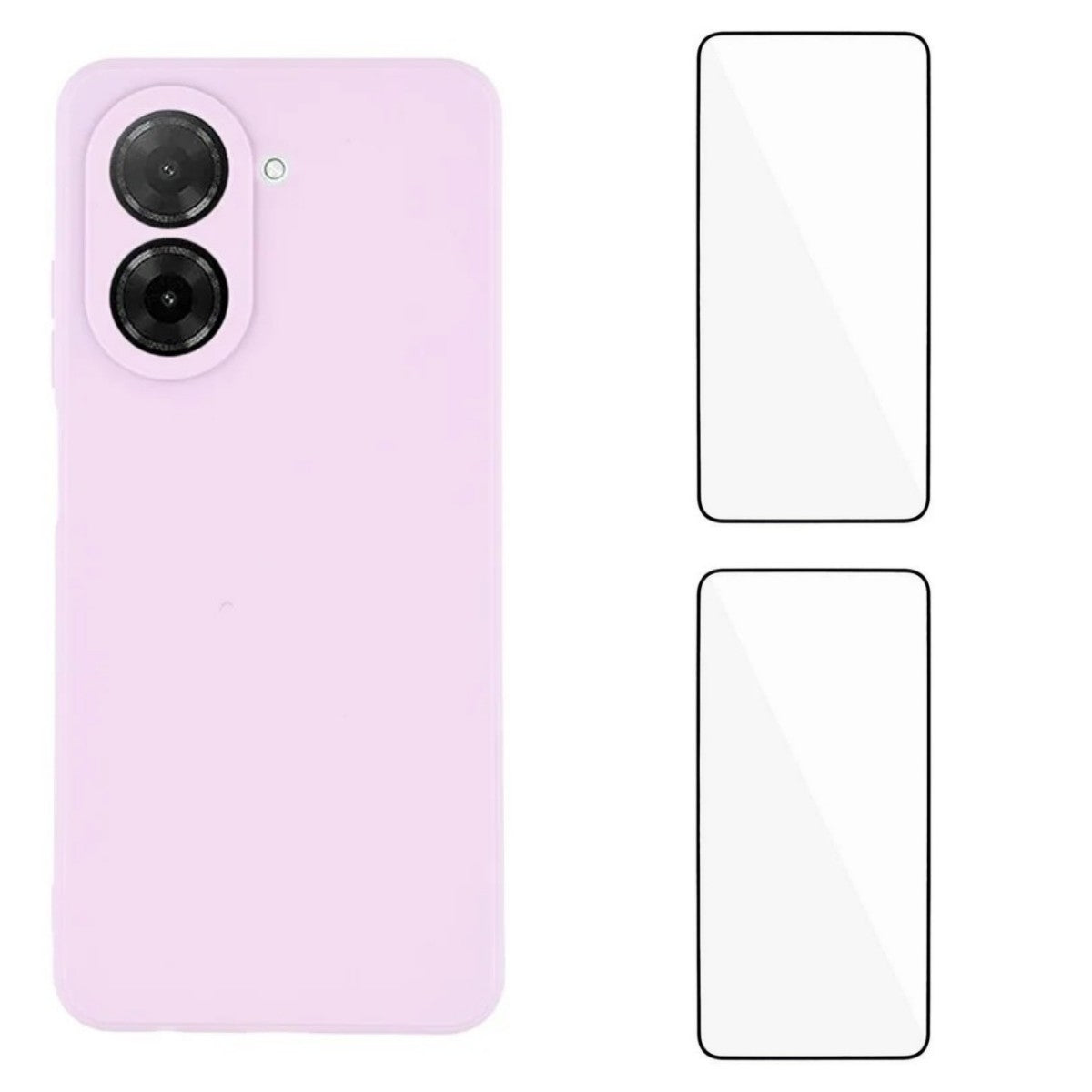 WANLONFENG För Xiaomi Redmi A5 NFC (EU) (173,45 mm) Skal ZB1-serien Precisa utskärningar Raka kanter TPU-mobilskal med 2 st. härdat glasfilm