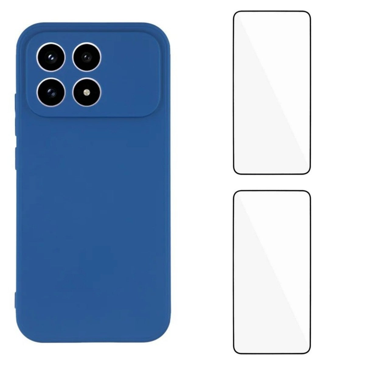 WANLONFENG För Xiaomi Redmi K90 5G Skal ZB1 Series Precisa Utskärningar Raka Kanter TPU mobilskal med 2 Styck Härdat Glas Film