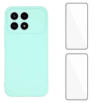 WANLONFENG För Xiaomi Redmi K90 5G Skal ZB1 Series Precisa Utskärningar Raka Kanter TPU mobilskal med 2 Styck Härdat Glas Film