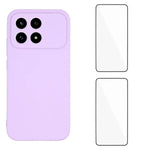WANLONFENG För Xiaomi Redmi K90 5G Skal ZB1 Series Precisa Utskärningar Raka Kanter TPU mobilskal med 2 Styck Härdat Glas Film