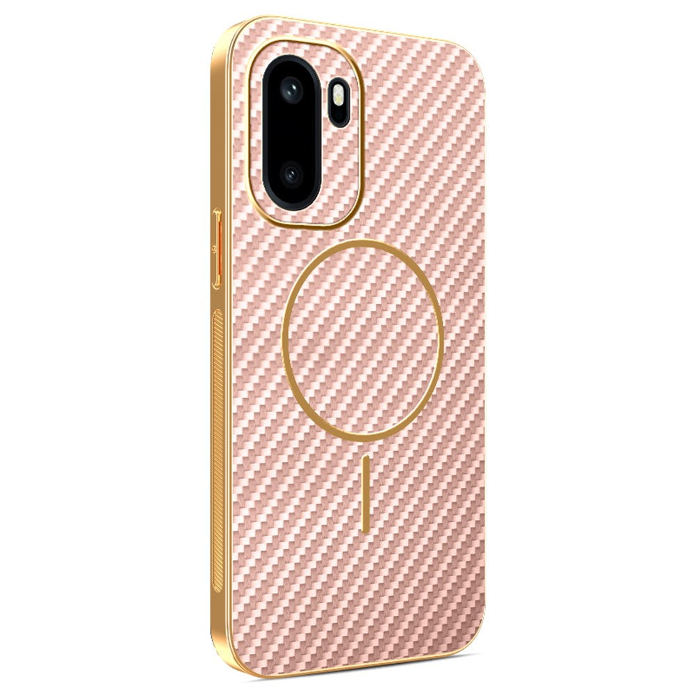 mobilskal för OnePlus 15R 5G / Ace 6T 5G / Ace 6 5G Kolfiberstrukturerat elektropläterat TPU-bakstycke