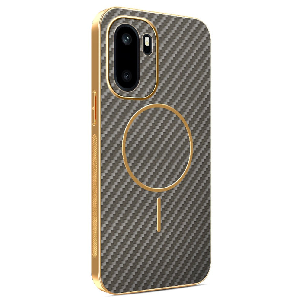 mobilskal för OnePlus 15R 5G / Ace 6T 5G / Ace 6 5G Kolfiberstrukturerat elektropläterat TPU-bakstycke
