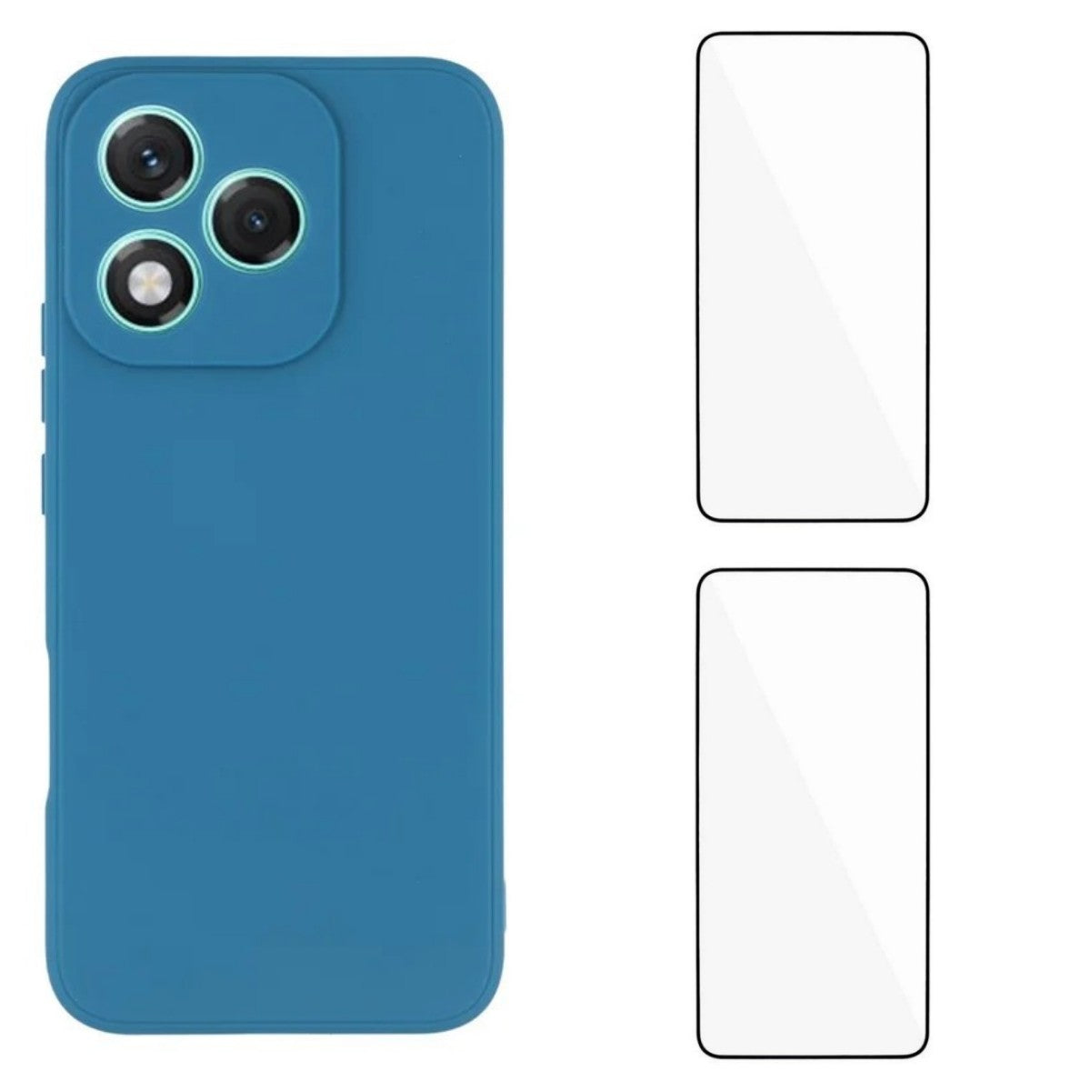 WANLONFENG For Honor 400 Lite 5G Case  ZB1 Series Precise Cutouts Straight Edge TPU Phone Cover with 2Pcs Tempered Glass Films