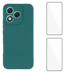 WANLONFENG For Honor 400 Lite 5G Case  ZB1 Series Precise Cutouts Straight Edge TPU Phone Cover with 2Pcs Tempered Glass Films