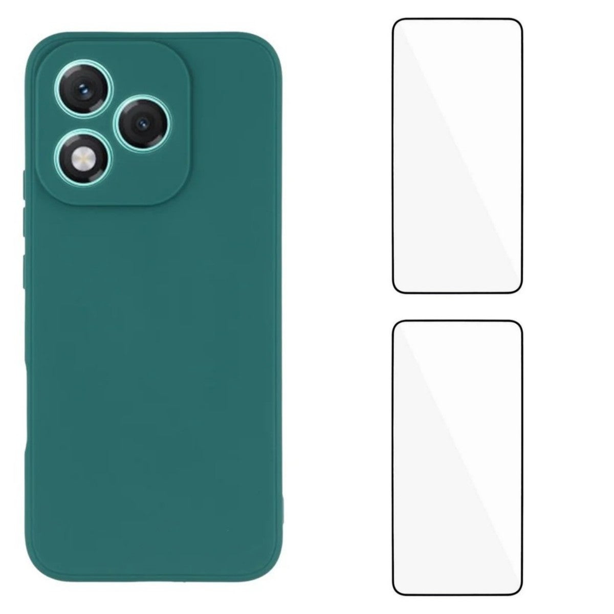 WANLONFENG For Honor 400 Lite 5G Case  ZB1 Series Precise Cutouts Straight Edge TPU Phone Cover with 2Pcs Tempered Glass Films