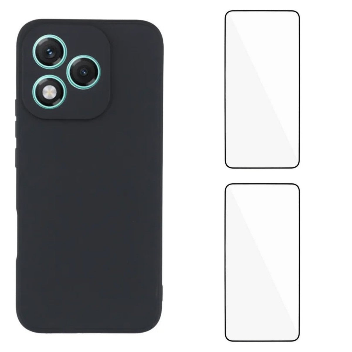 WANLONFENG For Honor 400 Lite 5G Case  ZB1 Series Precise Cutouts Straight Edge TPU Phone Cover with 2Pcs Tempered Glass Films