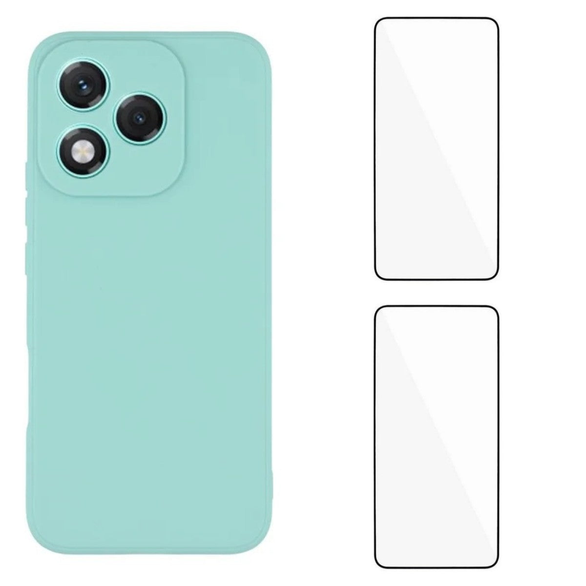 WANLONFENG For Honor 400 Lite 5G Case  ZB1 Series Precise Cutouts Straight Edge TPU Phone Cover with 2Pcs Tempered Glass Films