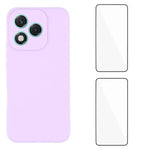 WANLONFENG For Honor 400 Lite 5G Case  ZB1 Series Precise Cutouts Straight Edge TPU Phone Cover with 2Pcs Tempered Glass Films
