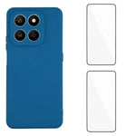 WANLONFENG For Honor 400 Smart 4G / Honor X7d 4G / Honor 400 Smart 5G Cover ZB1-serien Præcise udskæringer Lige kant TPU Telefoncover med 2 stk. hærdet glasfilm