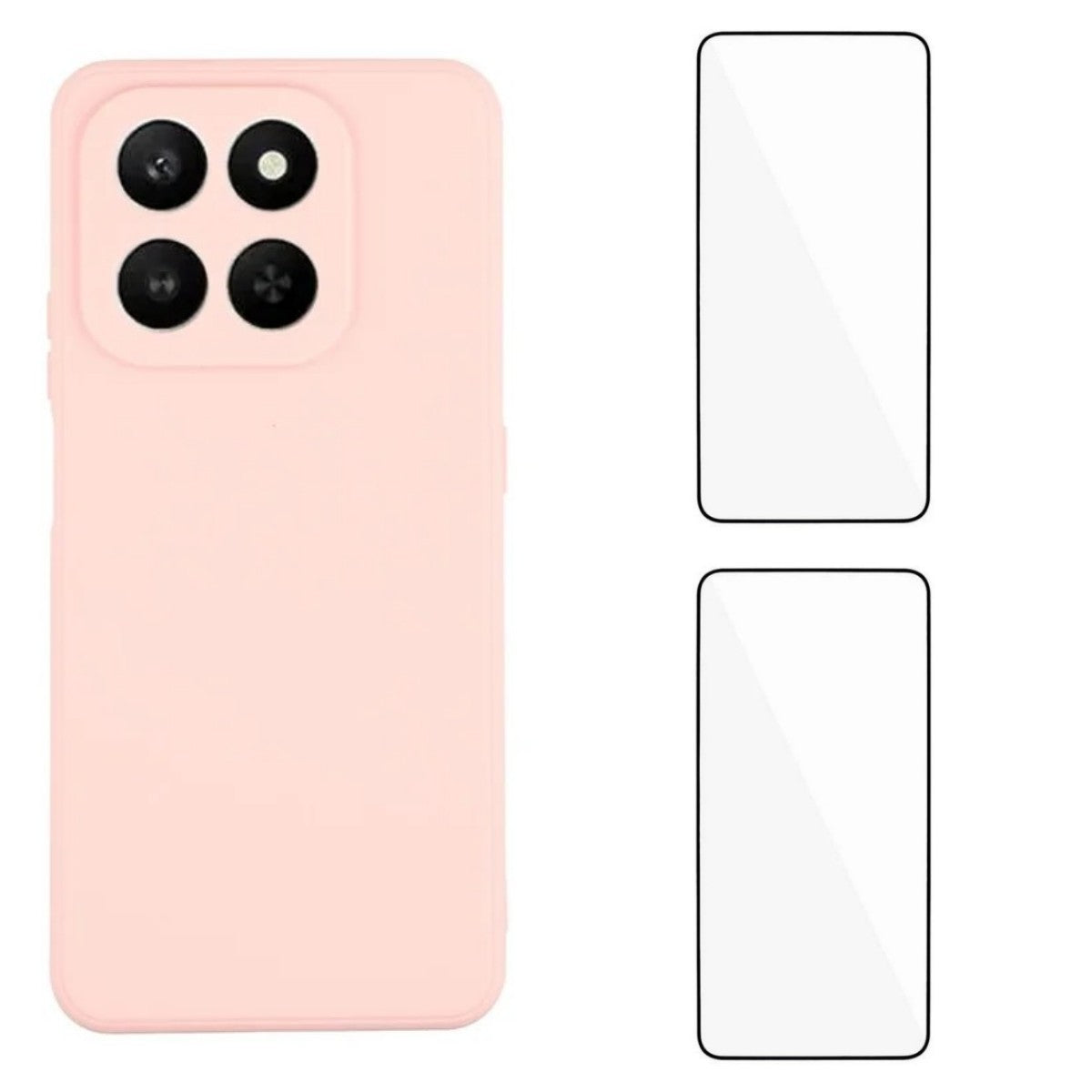 WANLONFENG För Honor 400 Smart 4G / Honor X7d 4G / Honor 400 Smart 5G Skal ZB1-serien Precisa utskärningar Raka kanter TPU mobilskal med 2 st. härdat glasfilm