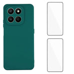 WANLONFENG For Honor 400 Smart 4G / Honor X7d 4G / Honor 400 Smart 5G Cover ZB1-serien Præcise udskæringer Lige kant TPU Telefoncover med 2 stk. hærdet glasfilm