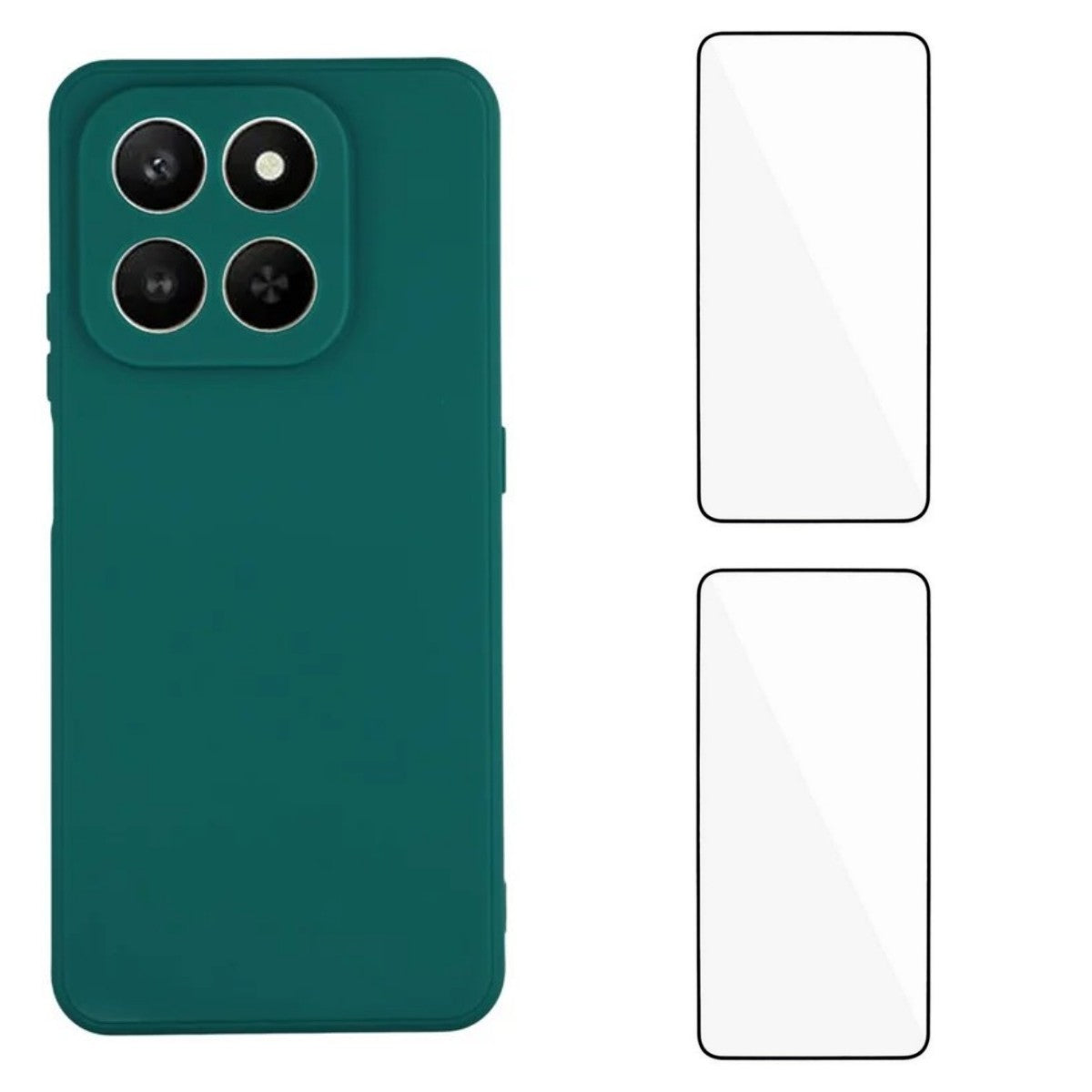 WANLONFENG För Honor 400 Smart 4G / Honor X7d 4G / Honor 400 Smart 5G Skal ZB1-serien Precisa utskärningar Raka kanter TPU mobilskal med 2 st. härdat glasfilm
