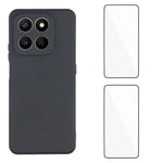 WANLONFENG For Honor 400 Smart 4G / Honor X7d 4G / Honor 400 Smart 5G Cover ZB1-serien Præcise udskæringer Lige kant TPU Telefoncover med 2 stk. hærdet glasfilm