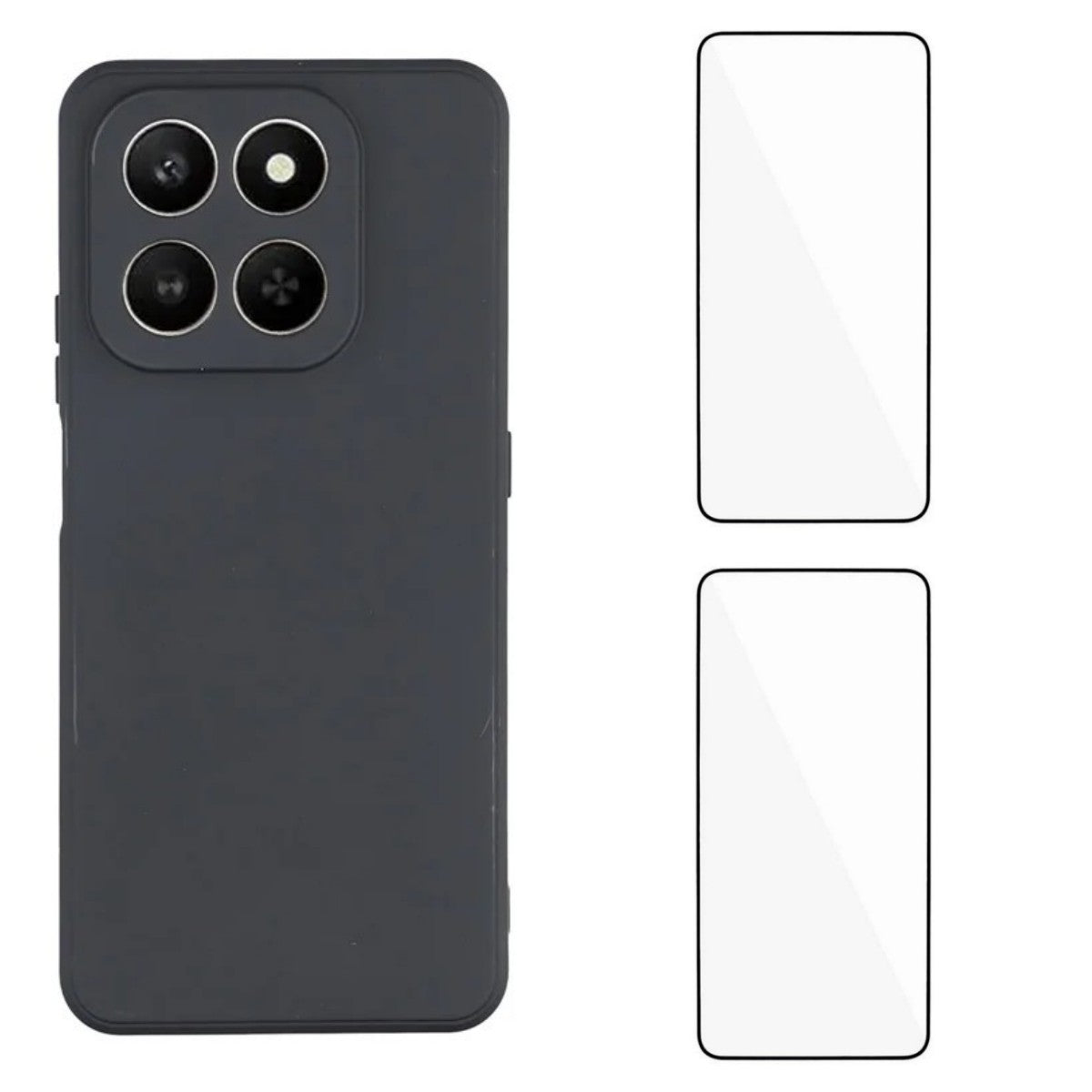 WANLONFENG För Honor 400 Smart 4G / Honor X7d 4G / Honor 400 Smart 5G Skal ZB1-serien Precisa utskärningar Raka kanter TPU mobilskal med 2 st. härdat glasfilm
