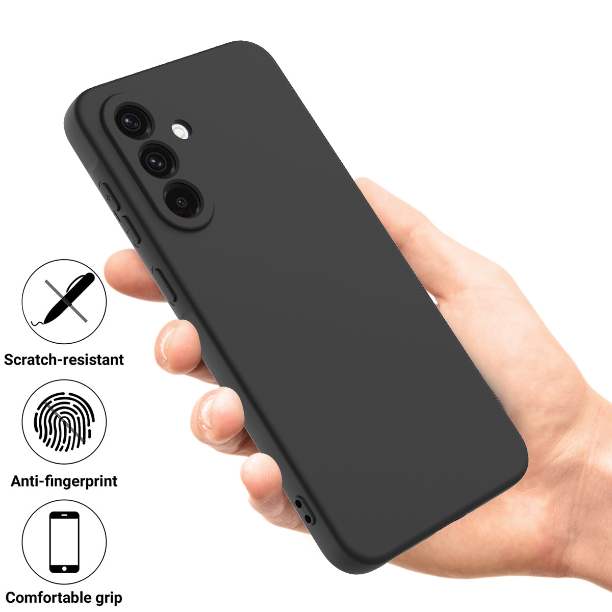 For Samsung Galaxy A57 5G Liquid Silicone Case Phone Back Cover with Hand Strap
