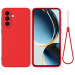 For Samsung Galaxy A57 5G Liquid Silicone Case Phone Back Cover with Hand Strap