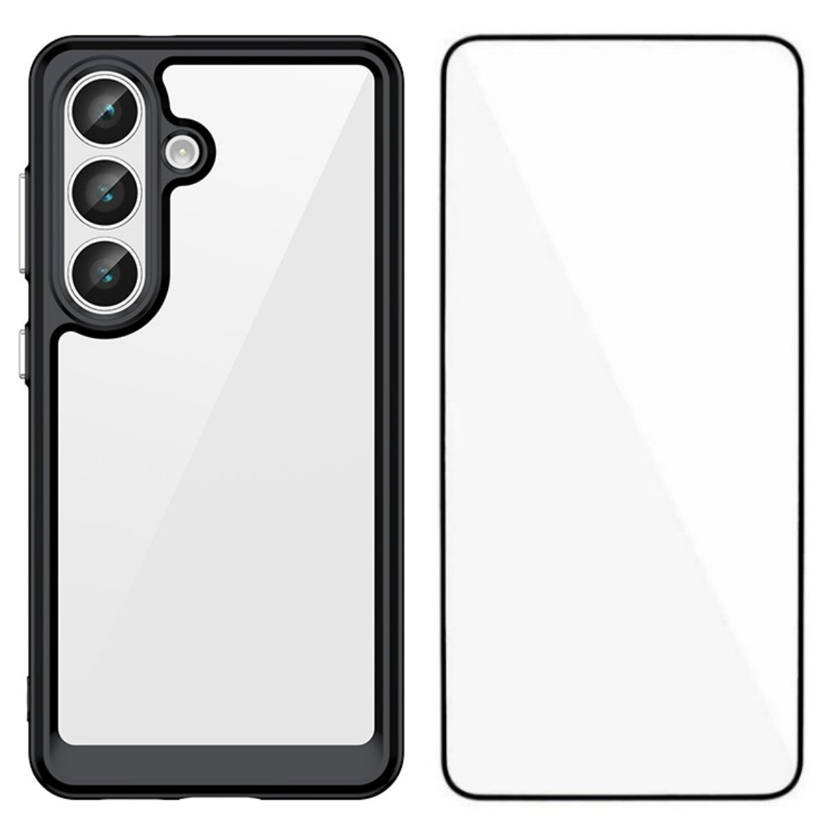 WANLONFENG For Samsung Galaxy S26 Phone Case  XC Series TPU Acrylic Cover with Tempered Glass (Big Lens Hole)