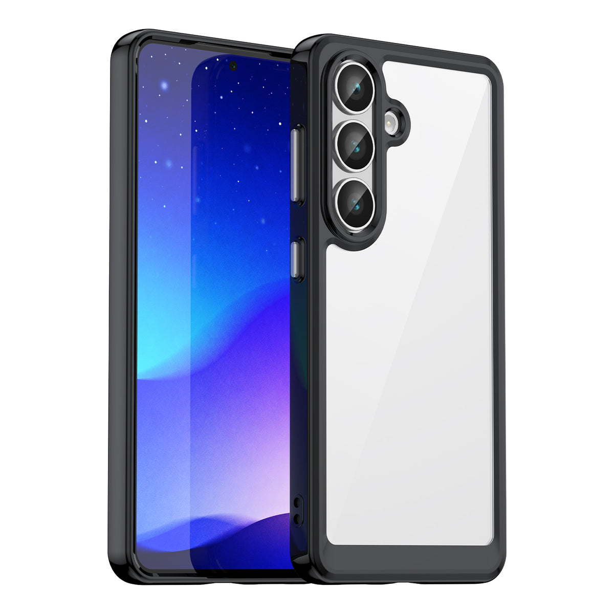 WANLONFENG För Samsung Galaxy S26 mobilskal XC-serien TPU Akrylskydd med Härdat Glas (Stort Linshål)
