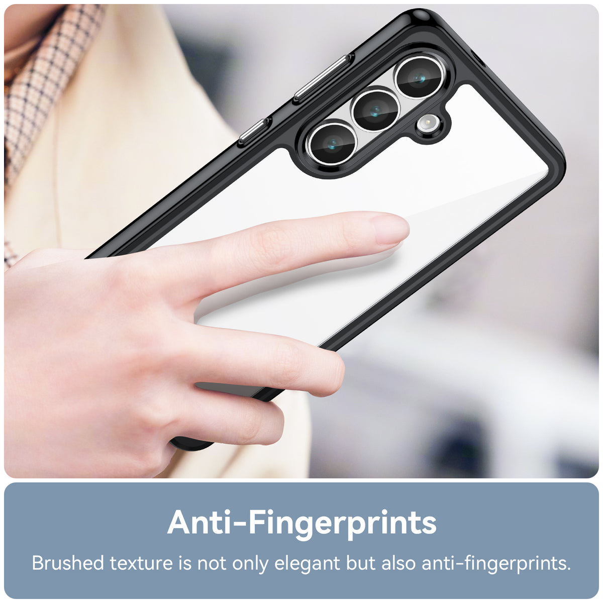 WANLONFENG För Samsung Galaxy S26 mobilskal XC-serien TPU Akrylskydd med Härdat Glas (Stort Linshål)