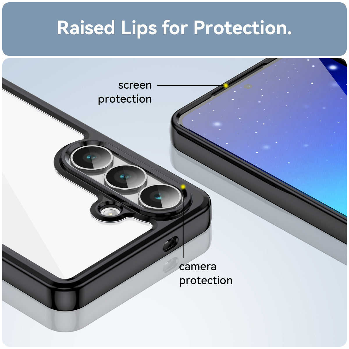 WANLONFENG För Samsung Galaxy S26 mobilskal XC-serien TPU Akrylskydd med Härdat Glas (Stort Linshål)