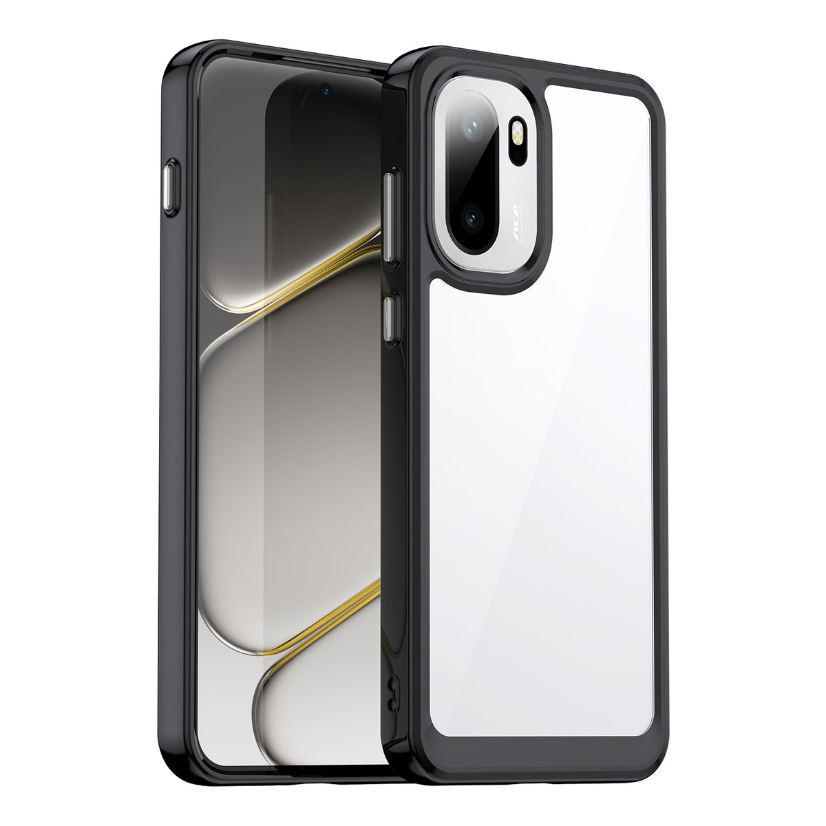 WANLONFENG För OnePlus 15R 5G / Ace 6T 5G / Ace 6 5G mobilskal XC-serien TPU Akrylskydd med Härdat Glas (Stort Linshål)