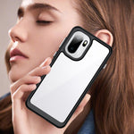 WANLONFENG För OnePlus 15R 5G / Ace 6T 5G / Ace 6 5G mobilskal XC-serien TPU Akrylskydd med Härdat Glas (Stort Linshål)
