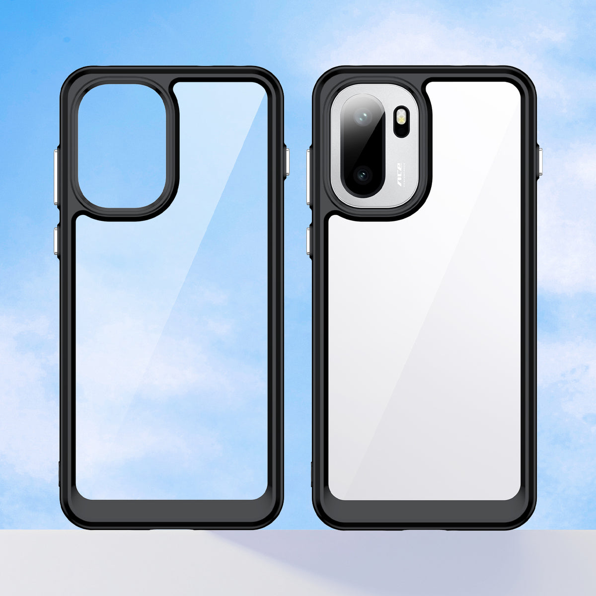 WANLONFENG För OnePlus 15R 5G / Ace 6T 5G / Ace 6 5G mobilskal XC-serien TPU Akrylskydd med Härdat Glas (Stort Linshål)