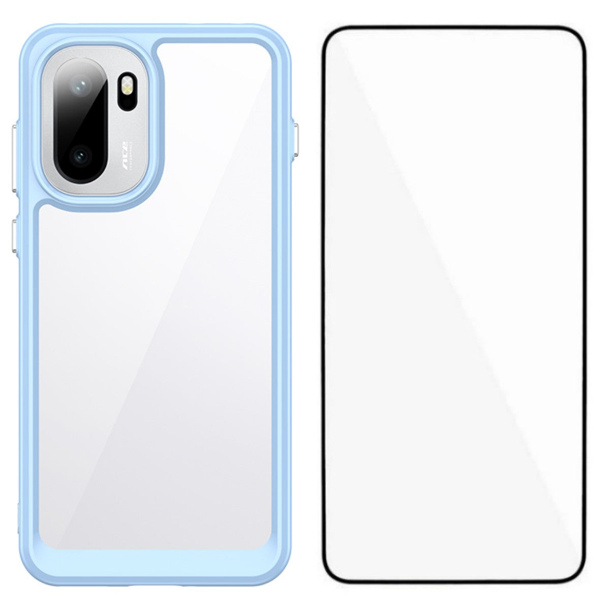 WANLONFENG För OnePlus 15R 5G / Ace 6T 5G / Ace 6 5G mobilskal XC-serien TPU Akrylskydd med Härdat Glas (Stort Linshål)