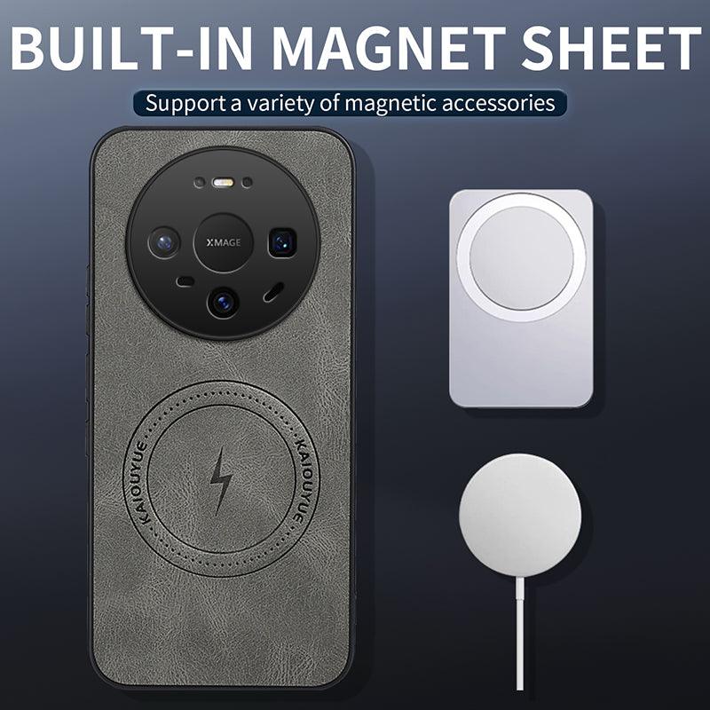 WANLONFENG Magnetiskt Skal För Huawei Mate 80 Pro / Huawei Mate 80 SD1-serien Nappatextur PC TPU mobilskal