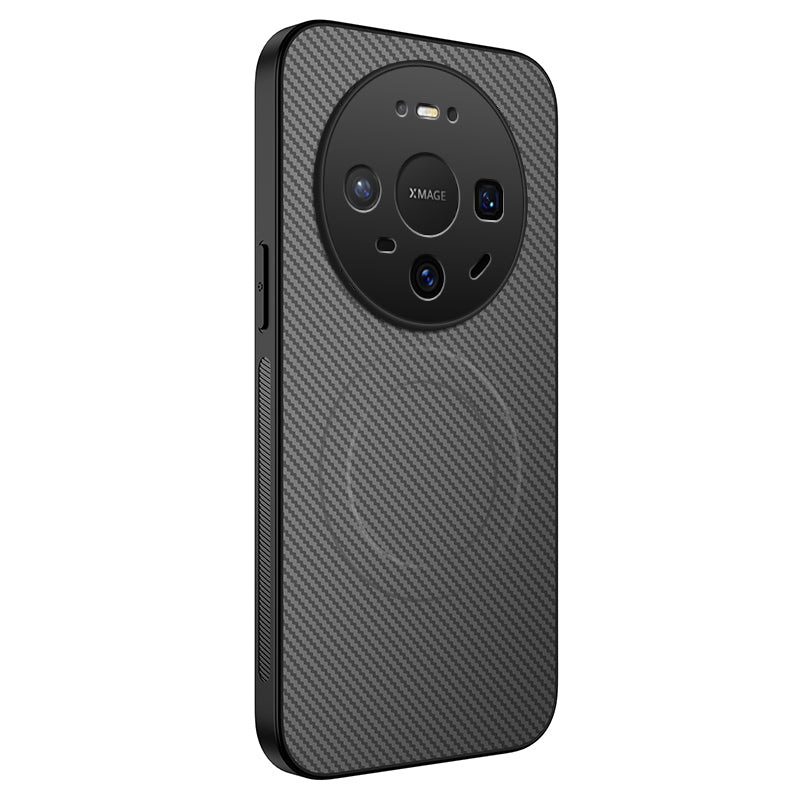 WANLONFENG For Huawei Mate 80 Pro / Huawei Mate 80 Magnetic Case  TQ Series Carbon Fiber Texture PC TPU Phone Cover