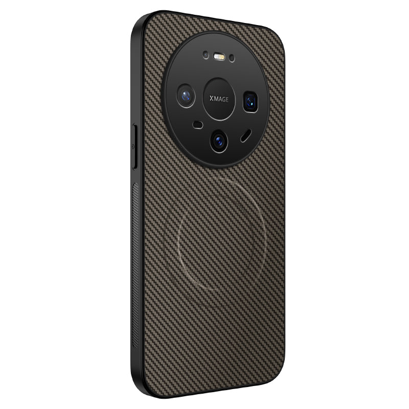 WANLONFENG For Huawei Mate 80 Pro / Huawei Mate 80 Magnetic Case  TQ Series Carbon Fiber Texture PC TPU Phone Cover