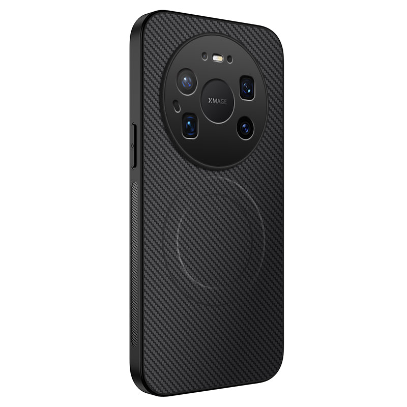 WANLONFENG Magnetiskt Skal För Huawei Mate 80 Pro Max TQ-serien Kolfiberstruktur PC TPU mobilskal
