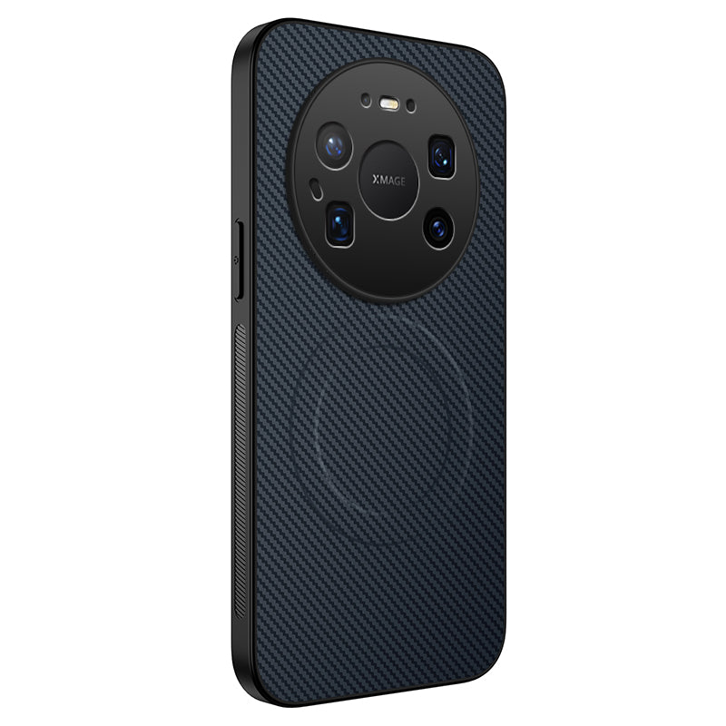 WANLONFENG Magnetiskt Skal För Huawei Mate 80 Pro Max TQ-serien Kolfiberstruktur PC TPU mobilskal
