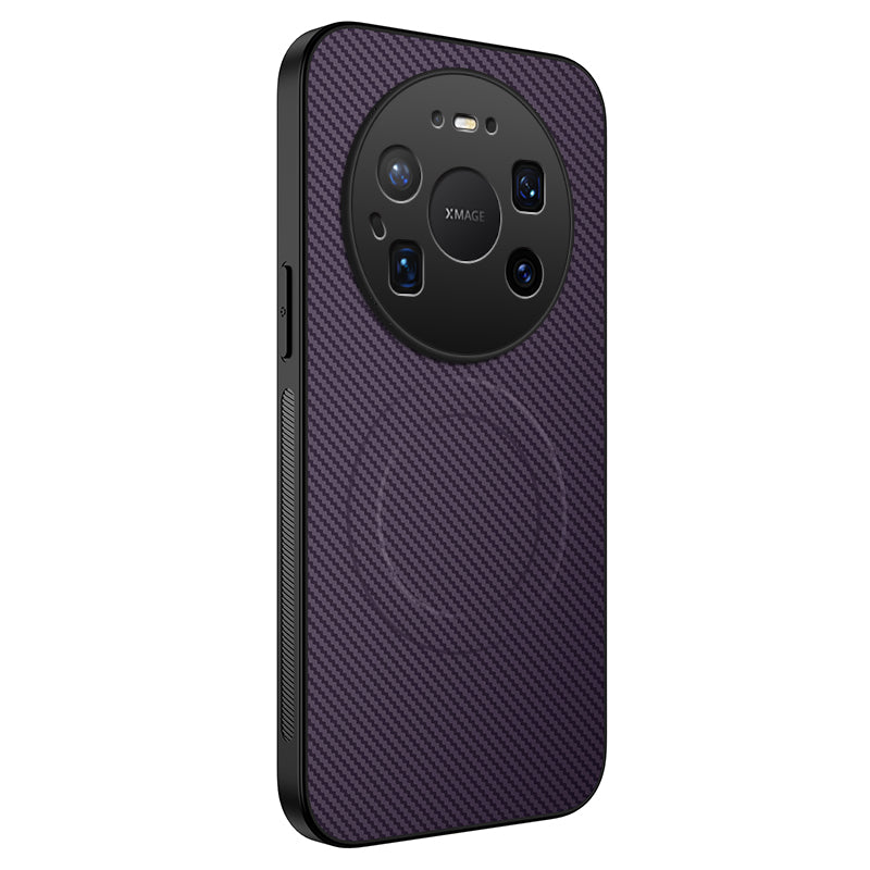 WANLONFENG Magnetiskt Skal För Huawei Mate 80 Pro Max TQ-serien Kolfiberstruktur PC TPU mobilskal