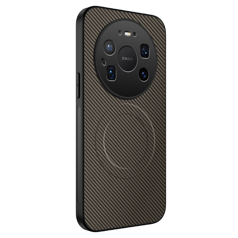 WANLONFENG Magnetiskt Skal För Huawei Mate 80 Pro Max TQ-serien Kolfiberstruktur PC TPU mobilskal