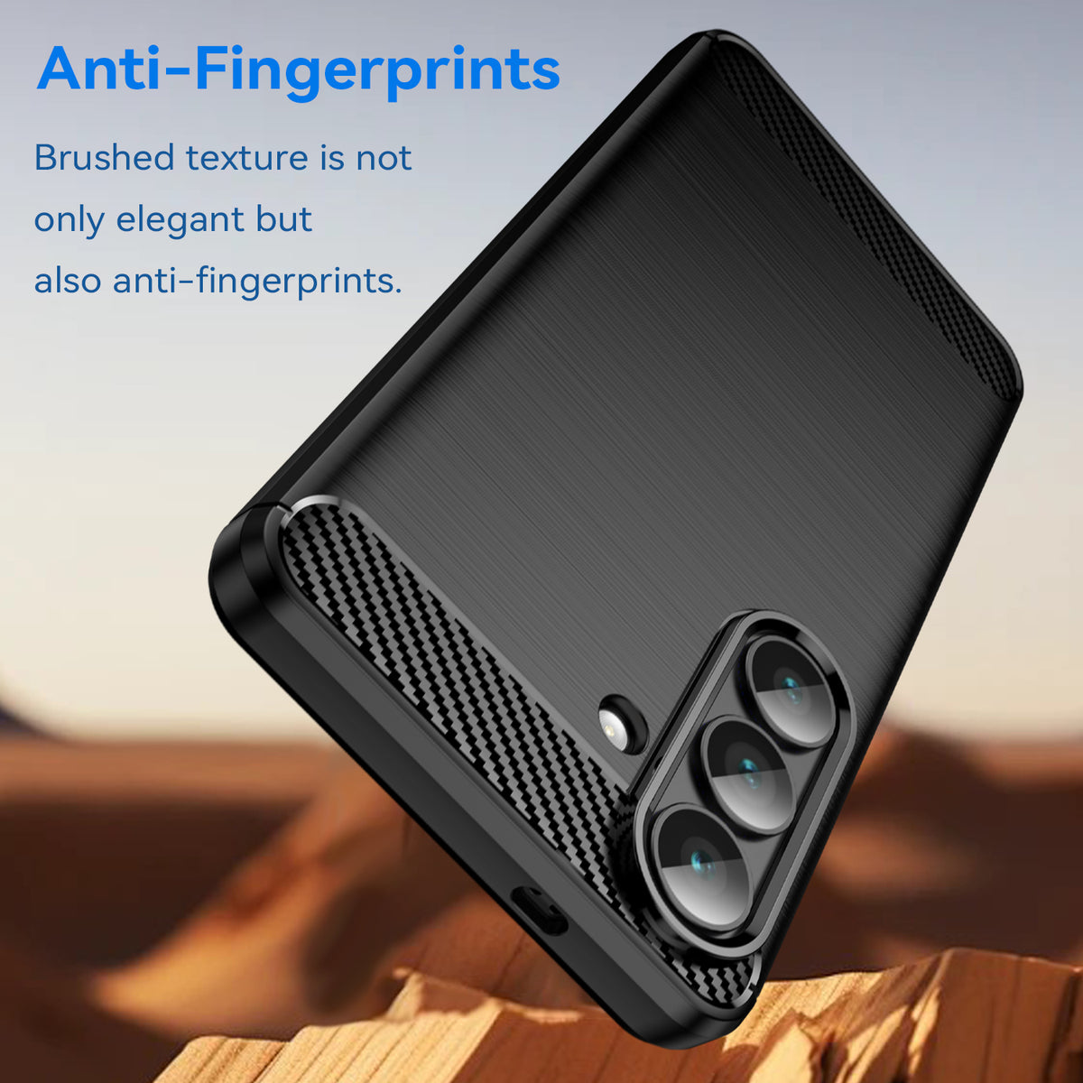 WANLONFENG For Samsung Galaxy S26 Case with Screen Film  LS Series Big Lens Hole Brushed Texture TPU Phone Cover