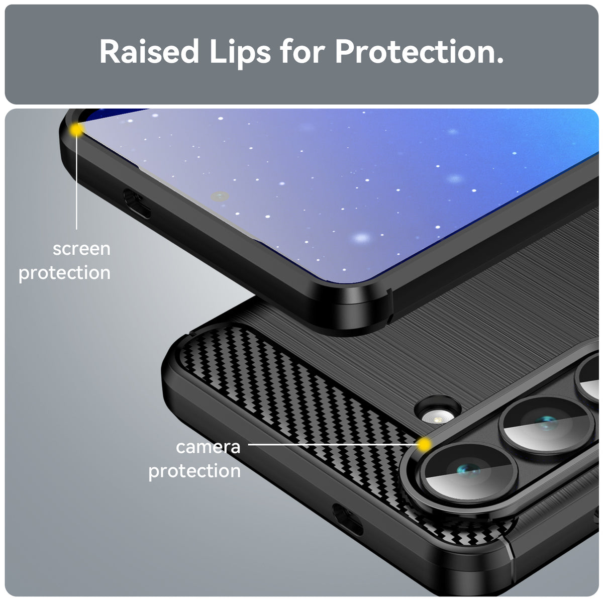 WANLONFENG For Samsung Galaxy S26 Case with Screen Film  LS Series Big Lens Hole Brushed Texture TPU Phone Cover
