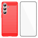 WANLONFENG For Samsung Galaxy S26 Case with Screen Film  LS Series Big Lens Hole Brushed Texture TPU Phone Cover