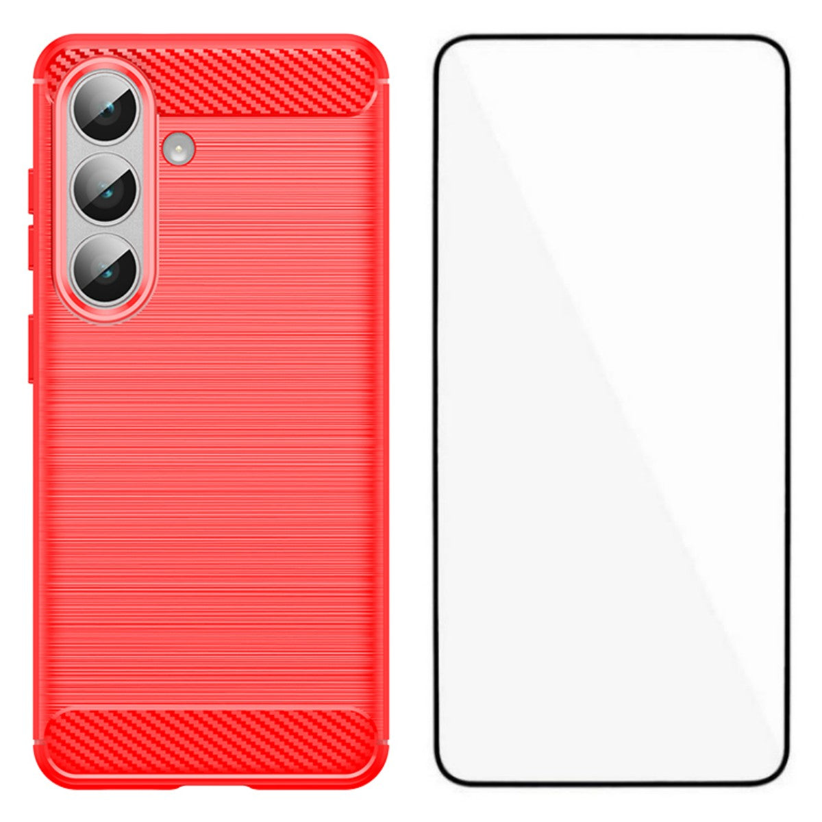 WANLONFENG For Samsung Galaxy S26 Case with Screen Film  LS Series Big Lens Hole Brushed Texture TPU Phone Cover