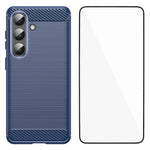 WANLONFENG For Samsung Galaxy S26 Case with Screen Film  LS Series Big Lens Hole Brushed Texture TPU Phone Cover