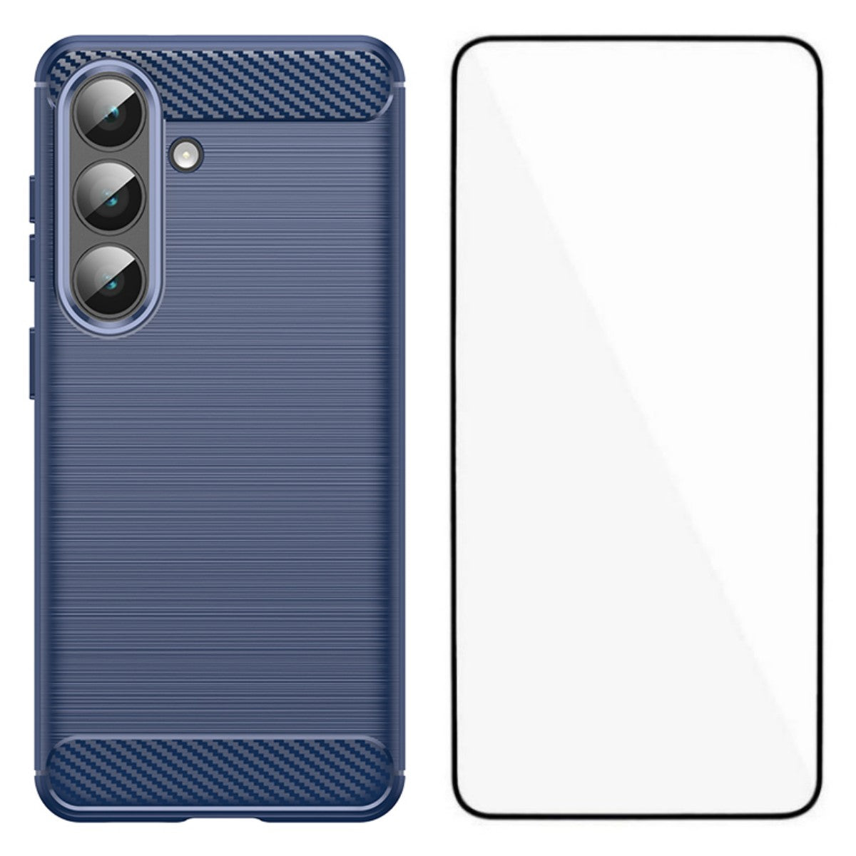 WANLONFENG For Samsung Galaxy S26 Case with Screen Film  LS Series Big Lens Hole Brushed Texture TPU Phone Cover