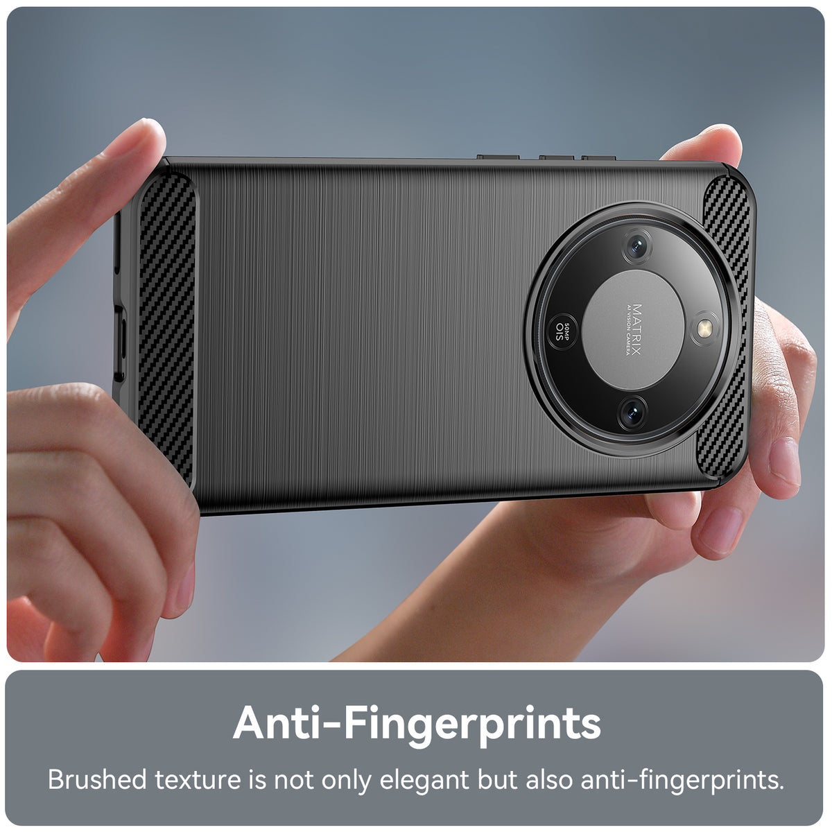 WANLONFENG Skal till Honor Magic8 Lite 5G / X9d 5G / X70 5G med skärmfilm LS-serien stort linshål borstad textur TPU-mobilskal